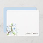 Zehn Niedliche Baby Boys Whimsical Blue Peas in Po Dankeskarte (Vorne/Hinten)