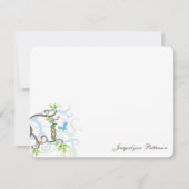 Zehn Niedliche Baby Boys Whimsical Blue Peas in Po Dankeskarte (Vorderseite)