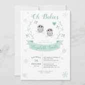 Zehn Niedliche Eulen geschlechtsneutrale Winterbab Einladung (Vorderseite)
