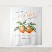 Zehn Orange Babydusche Hintergrund Wandteppich (Vorderseite)