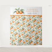 Zehn Orange Babydusche Hintergrund Wandteppich (Vorderseite)