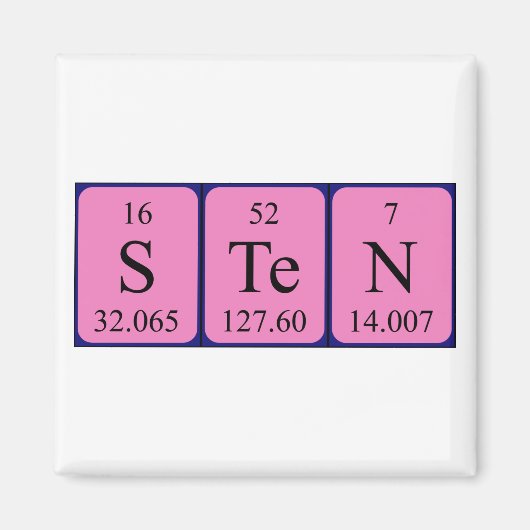 Zehn periodischer Tabellenname-Magnet Magnet (Vorne)