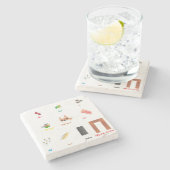 Zehn Pest Steinuntersetzer (Seitenansicht)