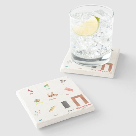 Zehn Pest Steinuntersetzer (Seitenansicht)