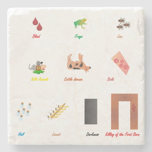 Zehn Pest Steinuntersetzer (Vorderseite)