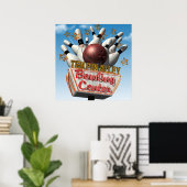 Zehn Pin Alley Bowling Retro Neon-Schild Poster (Heimbüro)