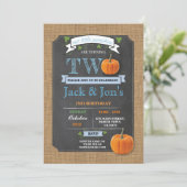 Zehn Pumpkin 2. Zweite Geburtstagsparty Einladung (Stehend Vorderseite)