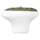 Zehn-Punkte-Star Gitter Amish Dutch Hex Sign Knob Keramikknauf (Seitenansicht)