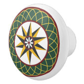 Zehn-Punkte-Star Gitter Amish Dutch Hex Sign Knob Keramikknauf (Rechts)