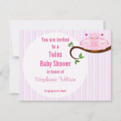 Zehn Rosa Owls ein Hoot einer Babydusche Einladung (Vorderseite)