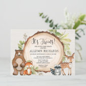 Zehn rustikale Wald geschlechtsneutrale Babydusche Einladung (Stehend Vorderseite)