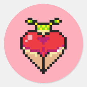 Zehn Schwanz in Rot-Bikini-Aufkleber Runder Aufkleber