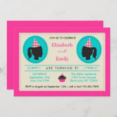 Zehn Silhouetten Geburtstag Einladung (Vorne/Hinten)