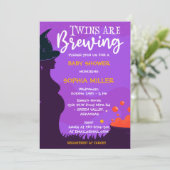 Zehn sind Brechen Halloween Hexe Baby Shower Invi Einladung (Stehend Vorderseite)