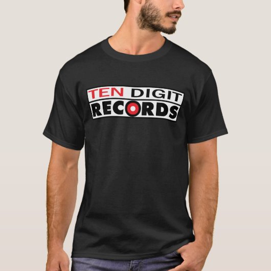 Zehn - Stelle schwarzer T - Shirt (Vorderseite)