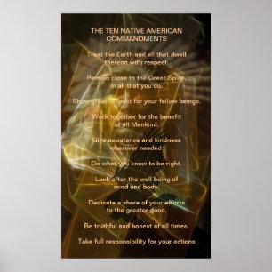 Zehn Ureinwohner-Gebote Poster