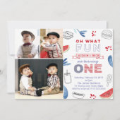 Zehn US-amerikanische 1. Geburtstag Mehrfache Foto Einladung (Vorderseite)