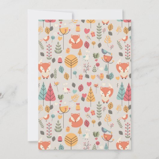 Zehn verdoppeln die Fun Fox Baby Shower Einladunge Einladung (Rückseite)