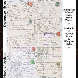 Zehn Vintage handgeschriebene Postkarten ES1 Decou Seidenpapier