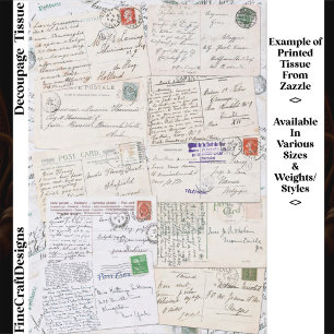 Zehn Vintage handgeschriebene Postkarten ES1 Decou Seidenpapier