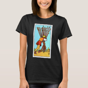 Zehn Wands Vintager Tarot Card Rider Waite Deck T-Shirt