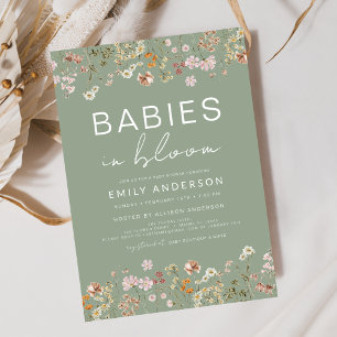 Zehn Wildblumen Babys in Bloom Baby Shower Einladung