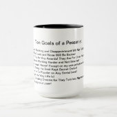 Zehn Ziele eines Pessimisten Tasse (Zentrum)