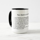 Zehn Ziele eines Pessimisten Tasse (Vorderseite Links)