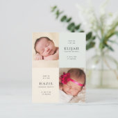 Zehnjahresankündigung Gelb und Grün des Fotos Postkarte (Stehend Vorderseite)