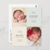 Zehnjahresankündigung Gelb und Grün des Fotos Postkarte (Vorne/Hinten)