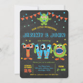 Zehnjahressieger niedliches Monster-Party Einladung (Vorderseite)