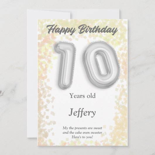 Zehnjährige Happy Birthday Card (Vorderseite)