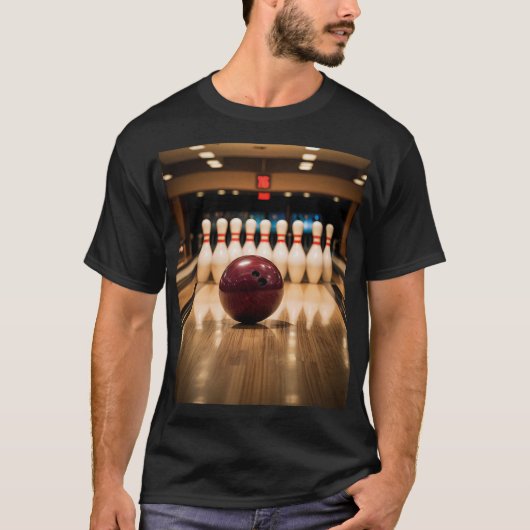 Zehnkegel-Bowling Strike. T-Shirt (Vorderseite)