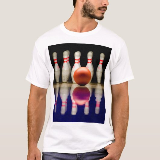Zehnpins Bowling Strike. T-Shirt (Vorderseite)