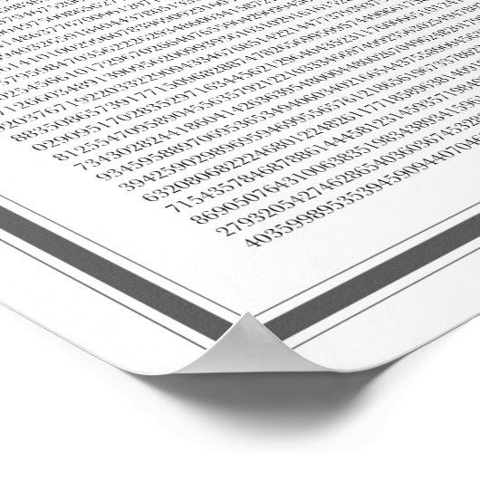 Zehntausend Ziffern Pi Poster (Ecke)