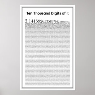 Zehntausend Ziffern Pi Poster