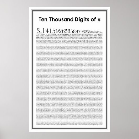 Zehntausend Ziffern Pi Poster (Vorne)