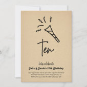 Zehnte Geburtstagsparty Einladung (Vorderseite)