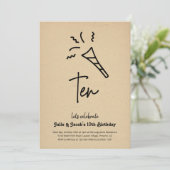 Zehnte Geburtstagsparty Einladung (Stehend Vorderseite)