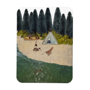 Zehntes Camping am Fluss Magnet