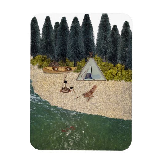Zehntes Camping am Fluss Magnet (Vertikal)