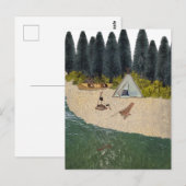 Zehntes Camping am Fluss Postkarte (Vorne/Hinten)