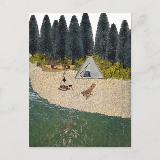 Zehntes Camping am Fluss Postkarte (Vorderseite)