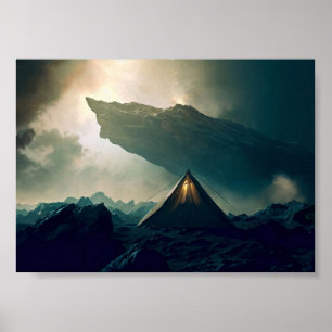 Zehntes Camping im Deep Space Poster