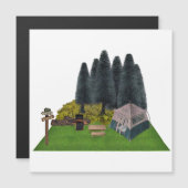 Zehntes Camping im Wald Magnetkarte (Vorne/Hinten)