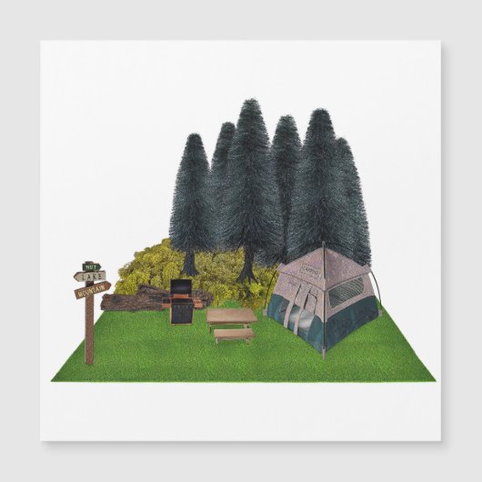 Zehntes Camping im Wald Magnetkarte (Vorderseite)
