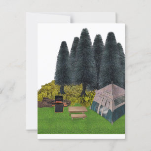 Zehntes Camping im Wald Postkarte