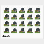 Zehntes Camping im Wald Quadratischer Aufkleber (Blatt)