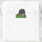 Zehntes Camping im Wald Quadratischer Aufkleber (Tasche)