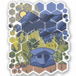 Zehntes Camping in den Bergen Aufkleber